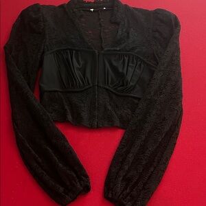 Elegant Black Lace Crop Top